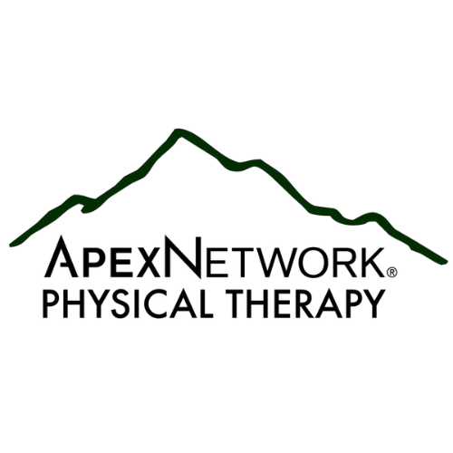 Apex Network Physical Therapy logo with a green mountain outline.