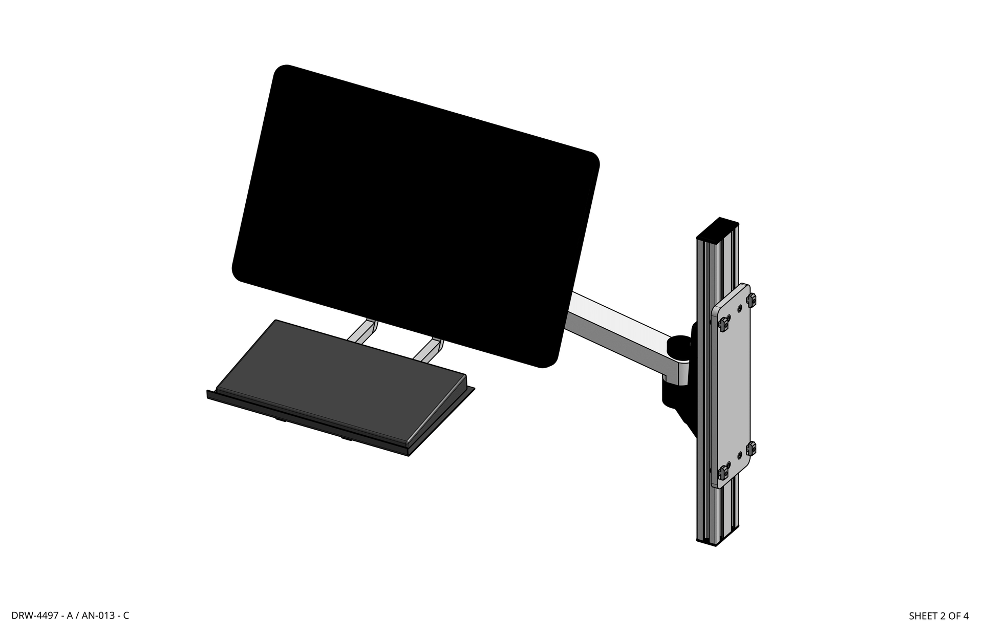 Monitor Arm and Keyboard