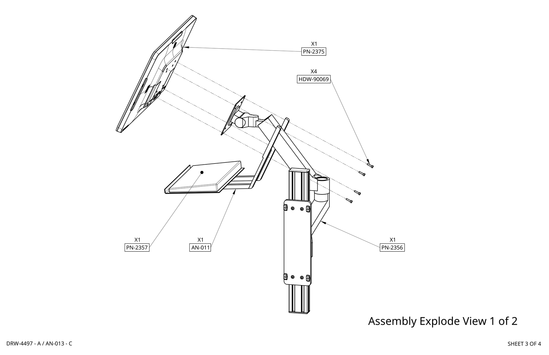 Monitor Arm and Keyboard