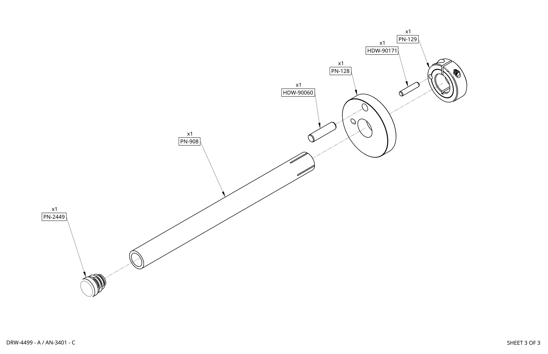 rothgreaves, 4000 series coil winder, shaft adapter, cad drawing