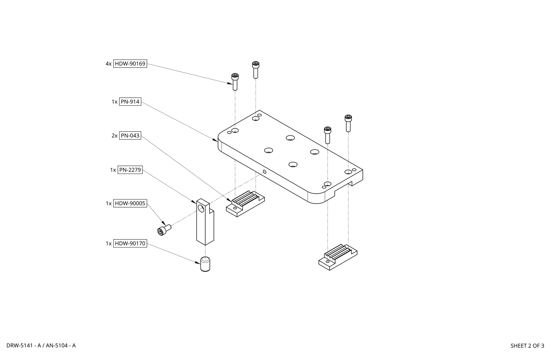 4800 Carriage Sub-Plate - Single Truck