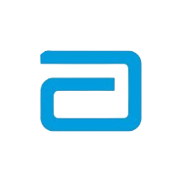 The abbott logo is blue and white on a white background.
