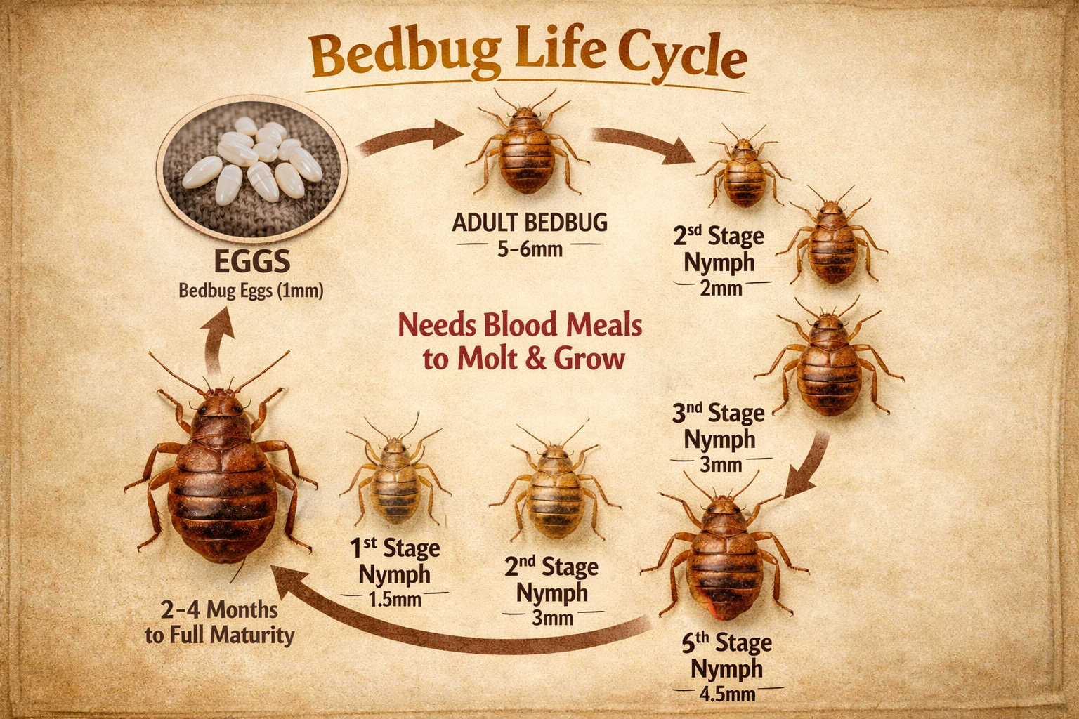 Person in gloves lifts mattress, revealing bed bugs.