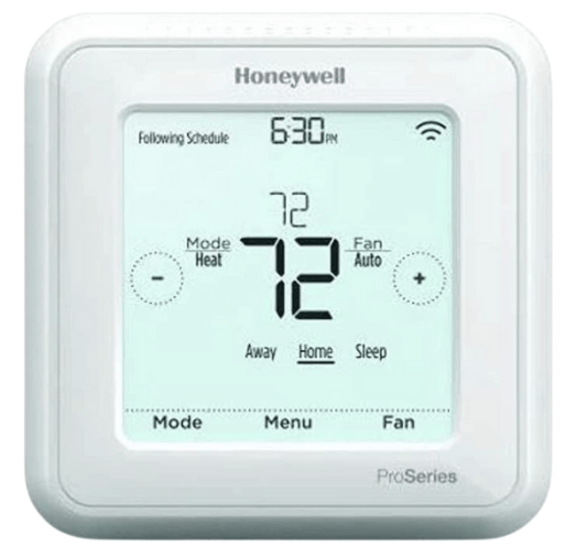 A honeywell pro series thermostat displays a temperature of 72 degrees