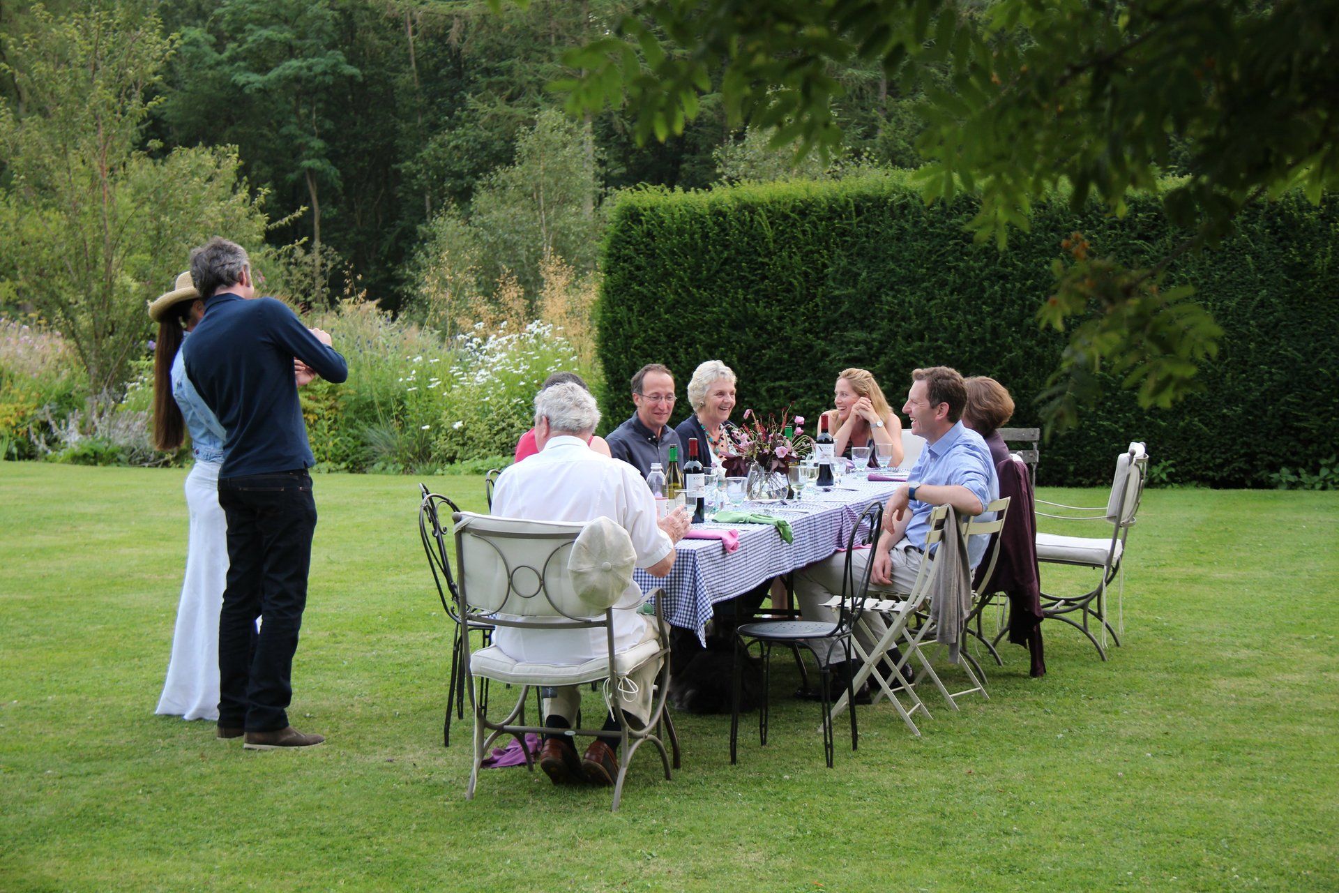 Groups in the walled garden at Ingleby Manor