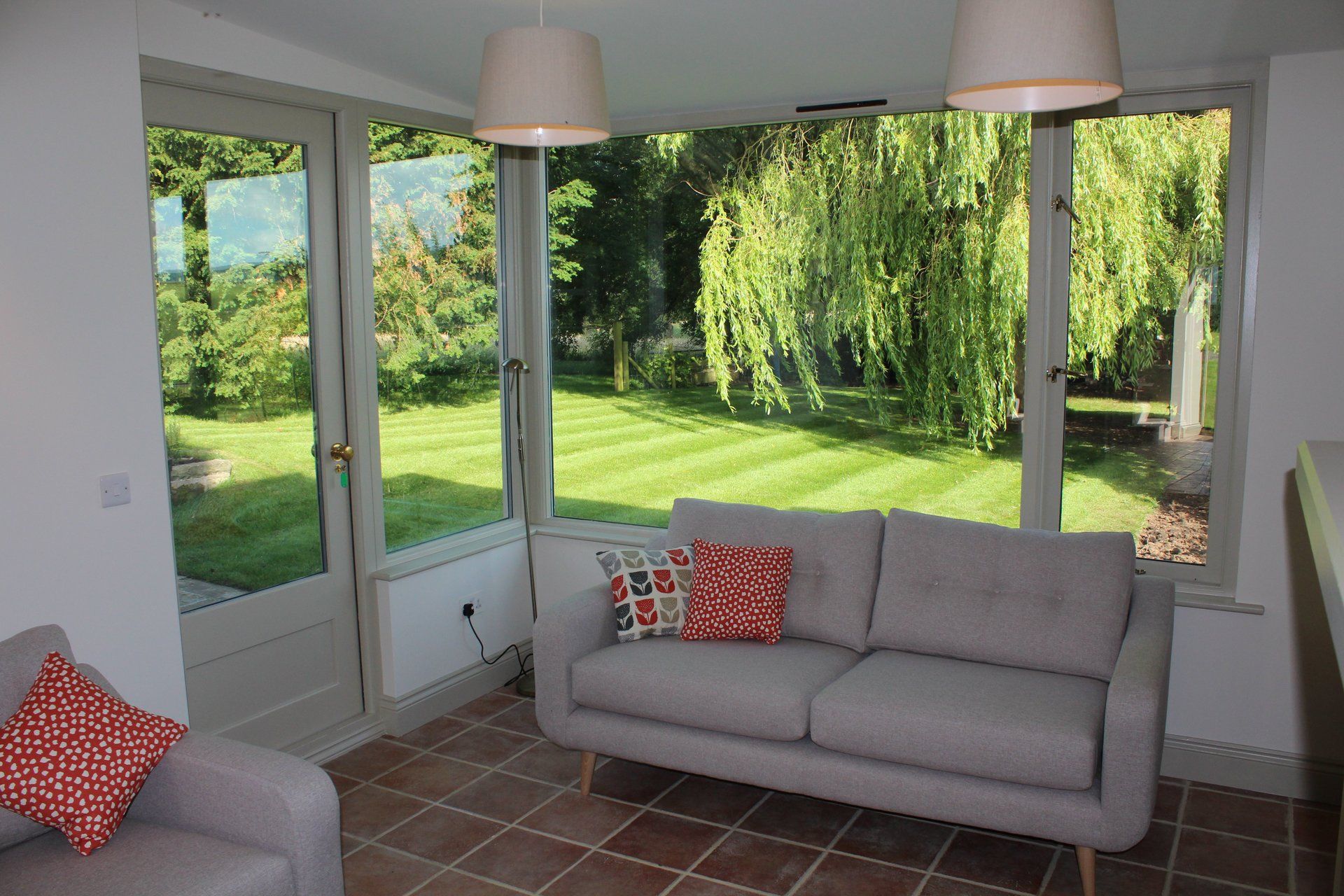 Ingleby Manor Cottage sitting room with garden view