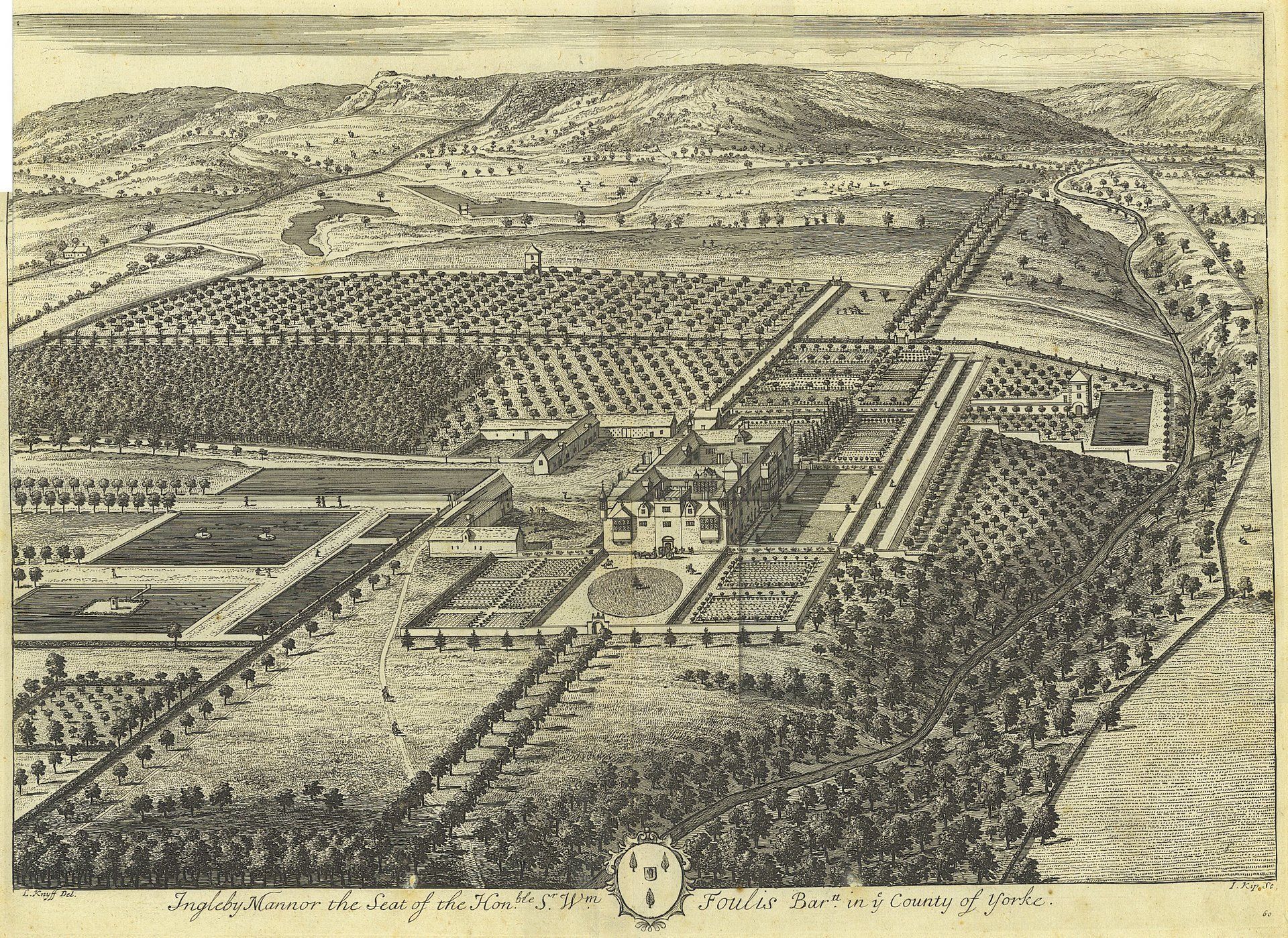 Knyff & Kip plan of Ingleby Manor C.1708