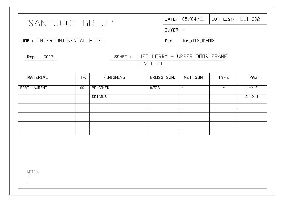 Pianta del disegno completo