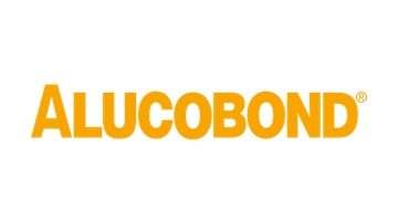 "ALUCOBOND" logo in orange text on a white background.
