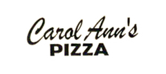 A logo for carol ann 's pizza on a white background