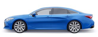 3d illustration of blue sedan vehicle