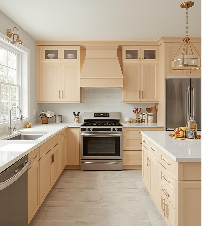 Wood-framed building under construction; plywood walls with window and door openings; tools and materials on the concrete.