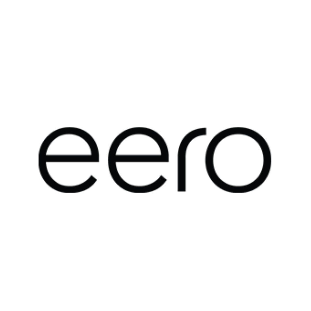 A black and white logo for eero on a white background.