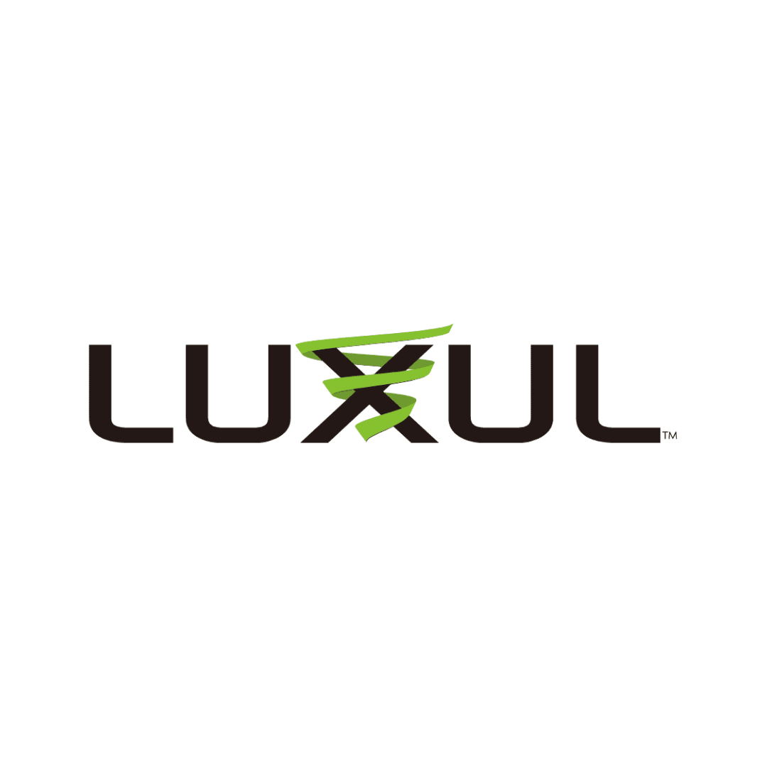 The luxul logo is black and green on a white background.