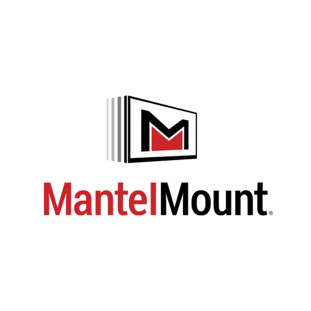A logo for mantel mount , a company that sells picture frames.