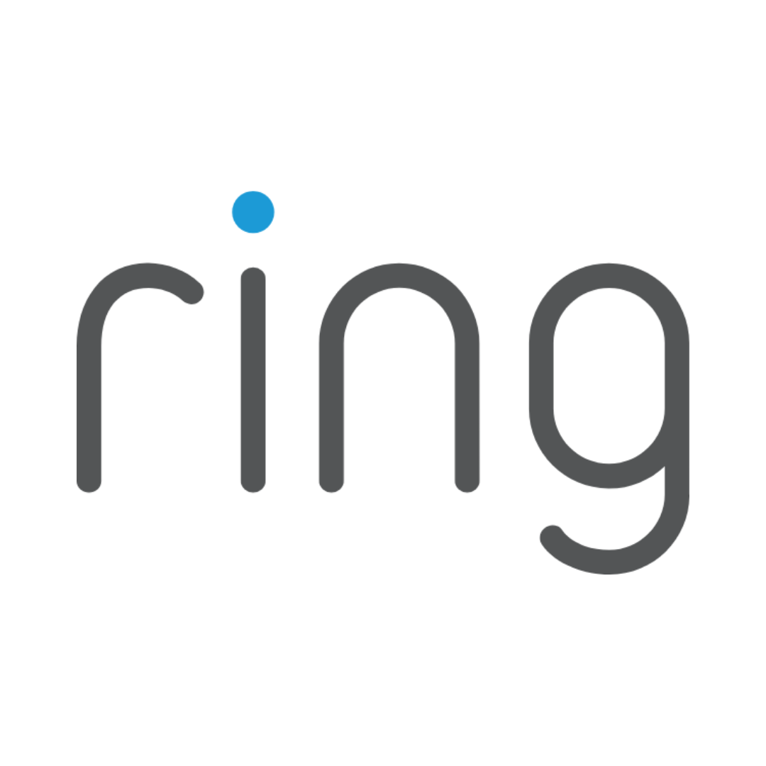 A ring logo with a blue circle in the middle on a white background.