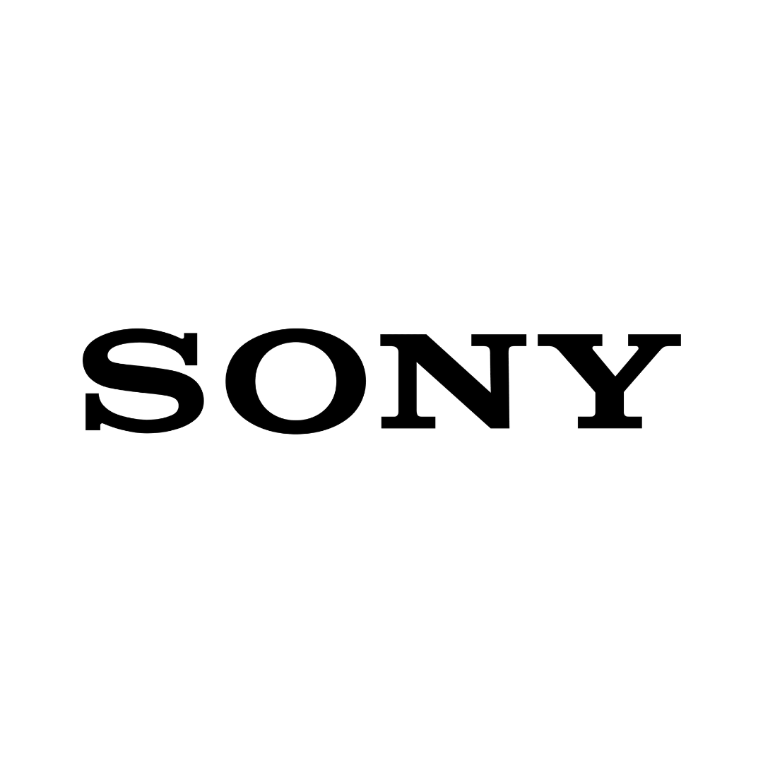 The sony logo is black and white on a white background.