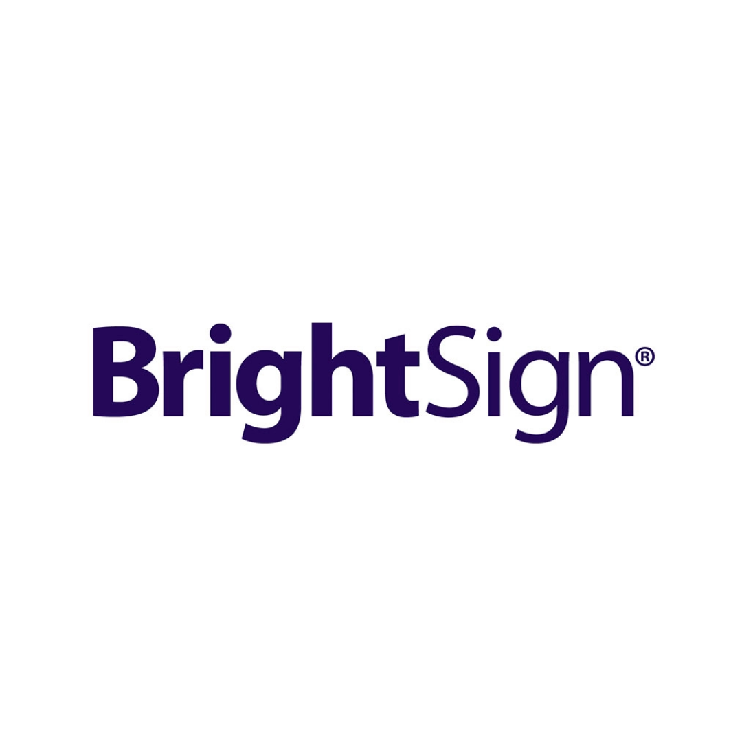 The brightsign logo is purple and black on a white background.