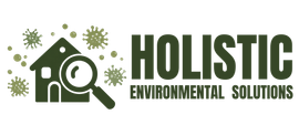 Logo: House with magnifying glass, surrounded by virus-like shapes, and the text "HOLISTIC ENVIRONMENTAL SOLUTIONS."