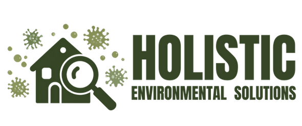 Logo: House with magnifying glass, surrounded by virus-like shapes, and the text "HOLISTIC ENVIRONMENTAL SOLUTIONS."