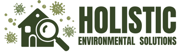 Logo of a house being examined by a magnifying glass, with the word 