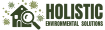 Logo of a house being examined by a magnifying glass, with the word 