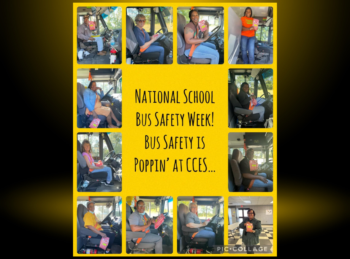 a poster that says national school bus safety week