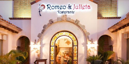 The front of a restaurant called romeo and julieta