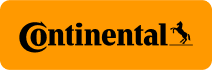 Continental logo in dark brown text on an orange rectangle. | Zee's Alignment & Autocare