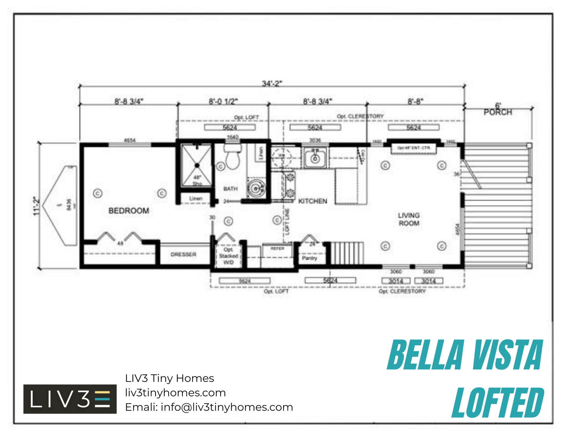 A floor plan of a bella vista lofted mobile home