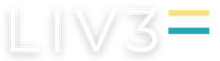 The word live is written in white with a yellow and blue stripe.