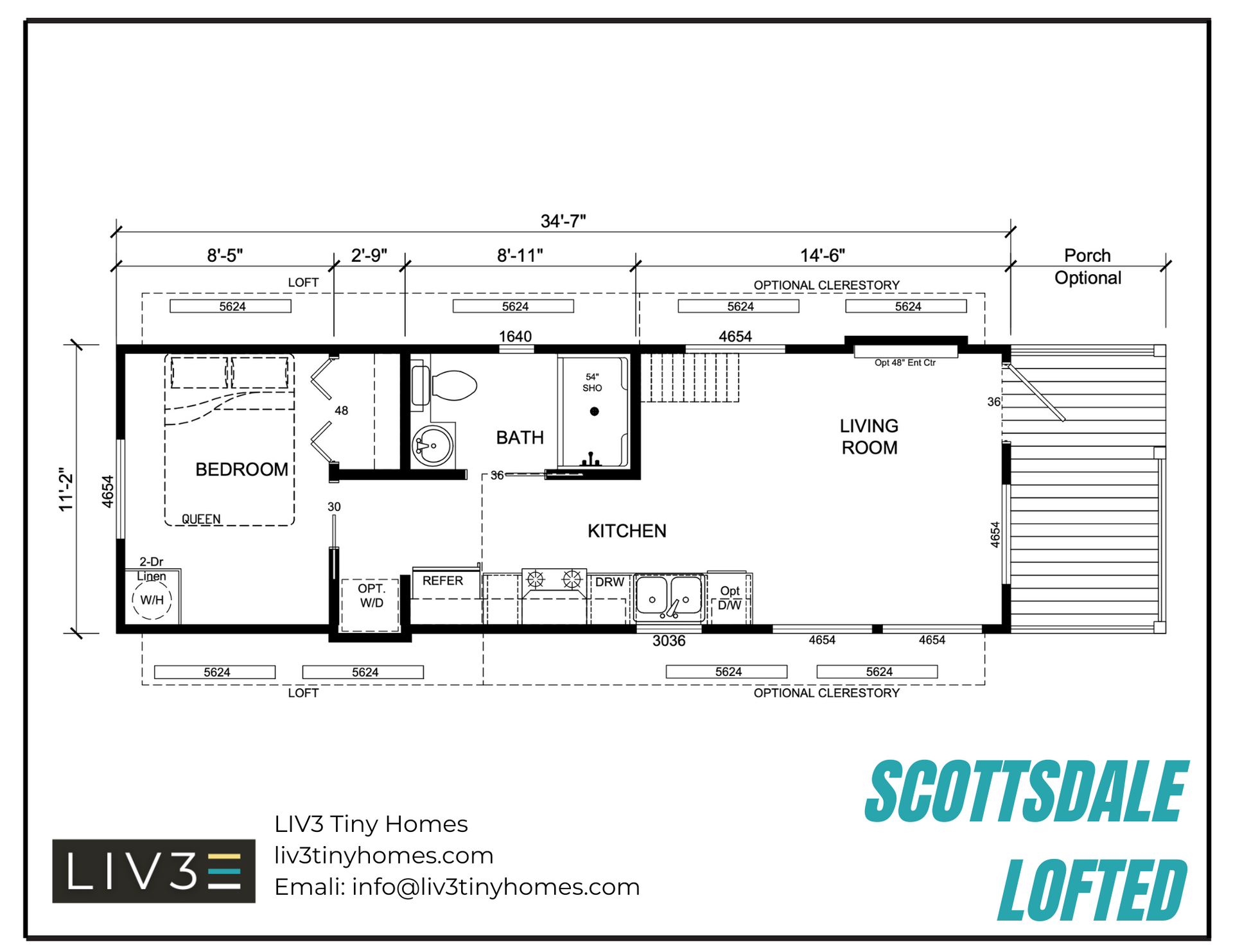 A black and white floor plan of a scottsdale lofted home.