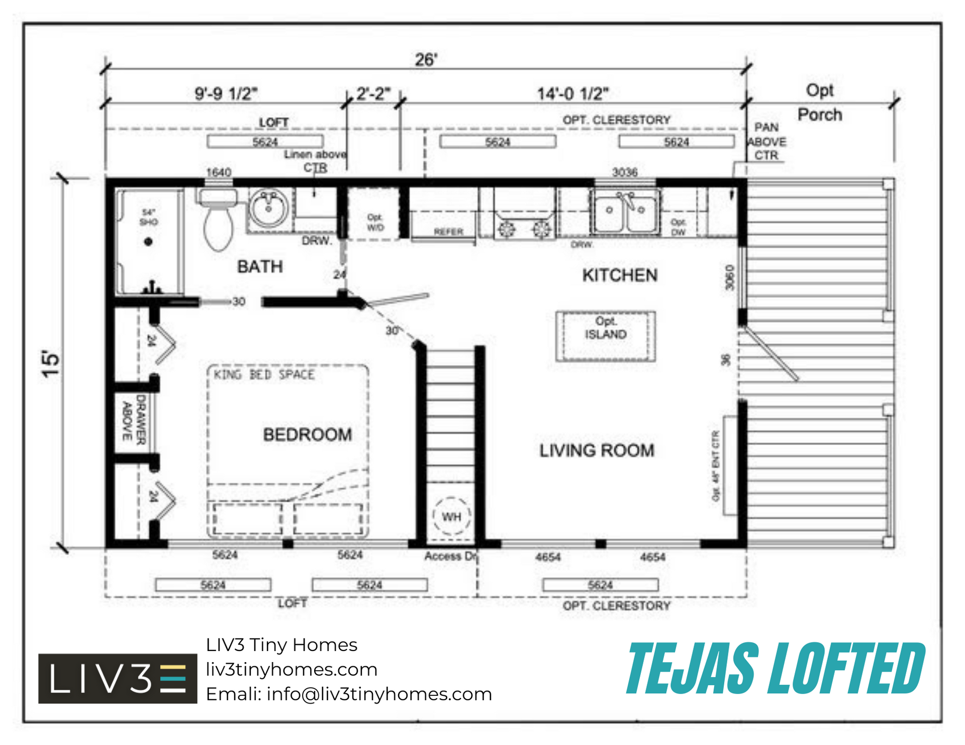 A black and white floor plan of a house called tejas lofted
