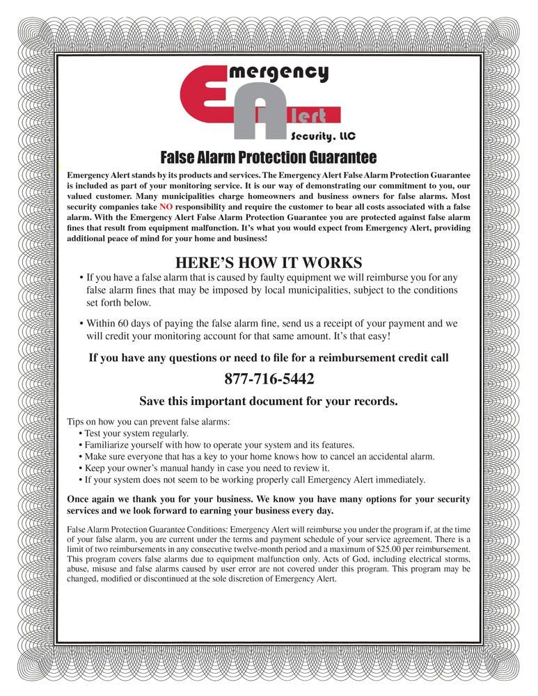 False Alarm Protection Guarantee