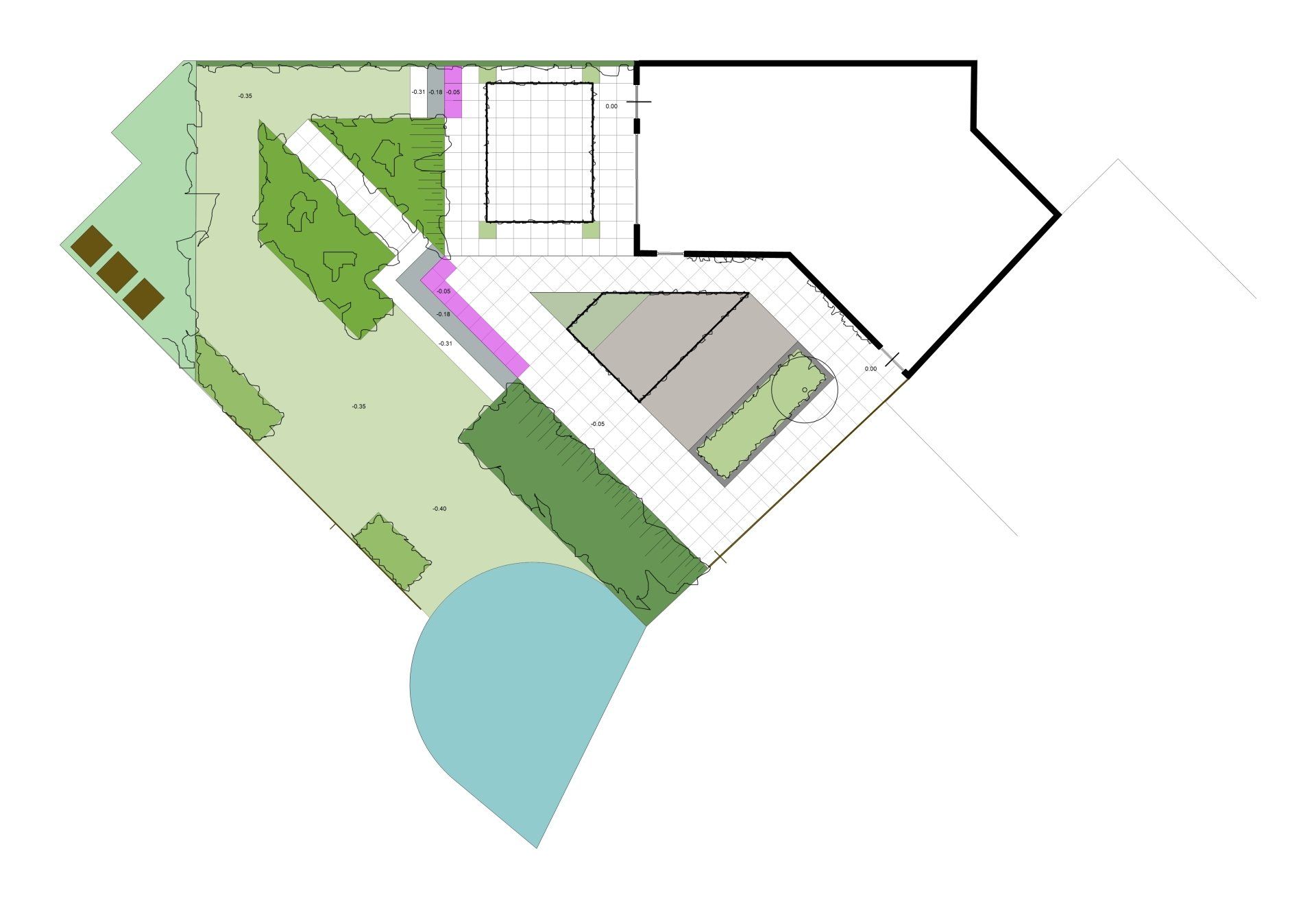 Stadstuin tuin Klimrozen Groningen Beijum ontwerp groen hoogteverschillen bestrating rijtjeshuis beschut pergola Wisteria blauwe regen