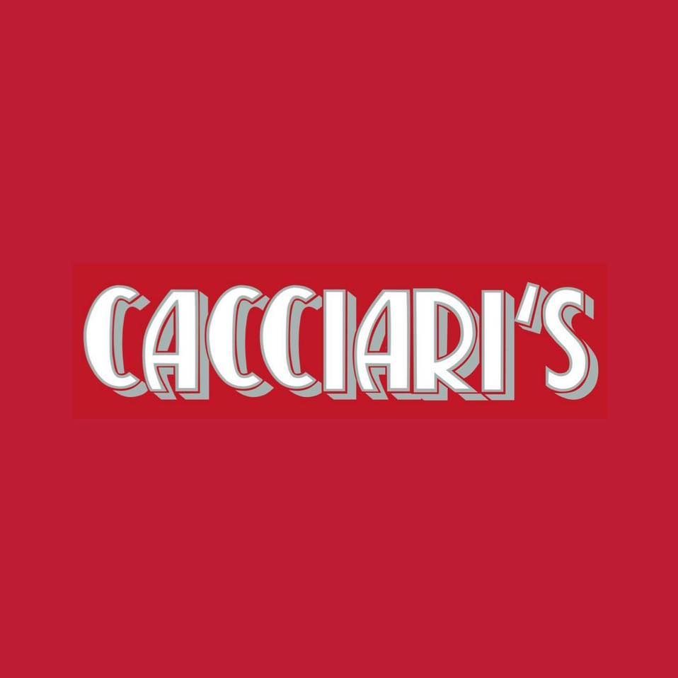 The logo for cacciari 's is on a red background.