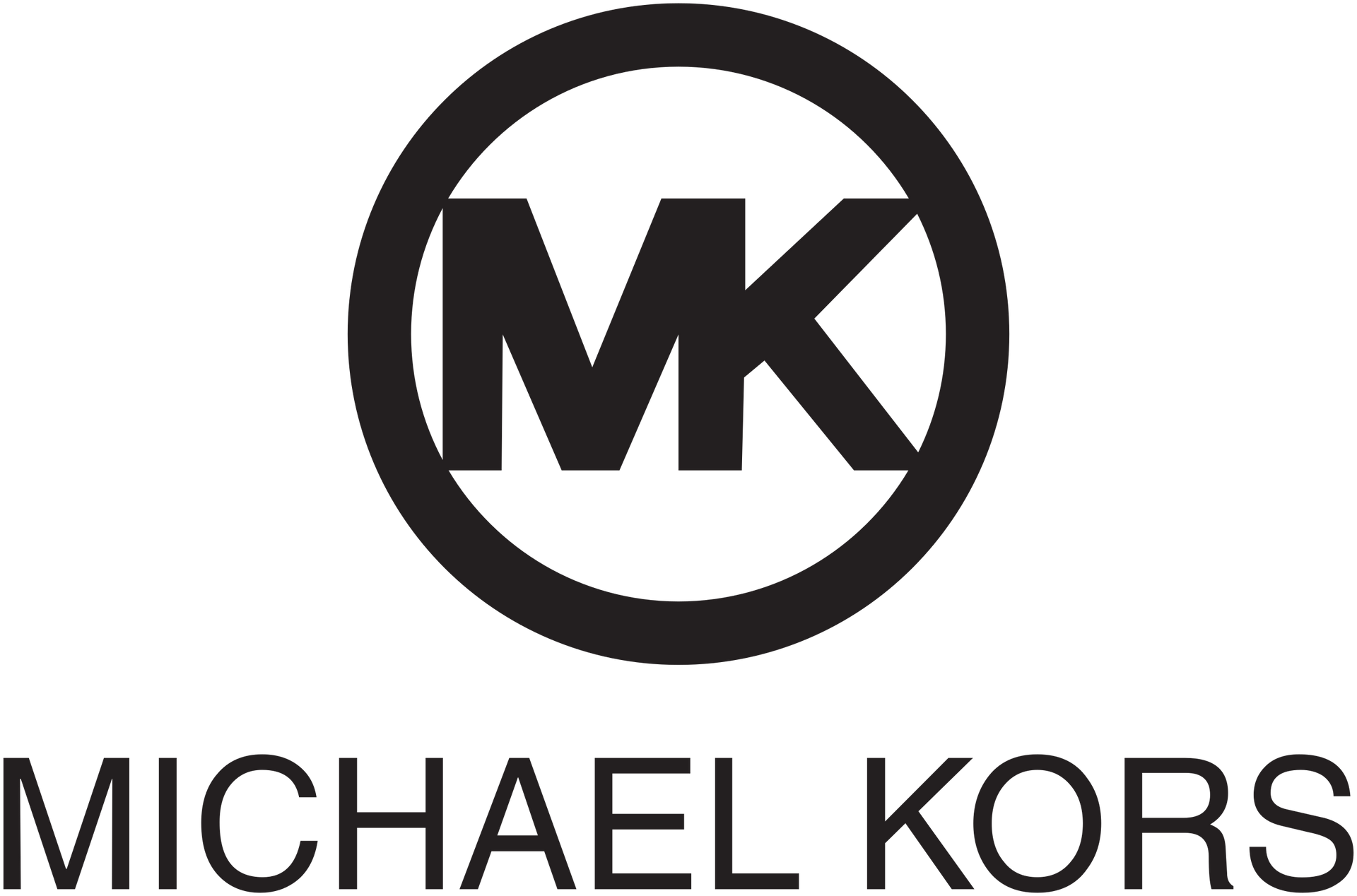 A michael kors logo is shown on a white background
