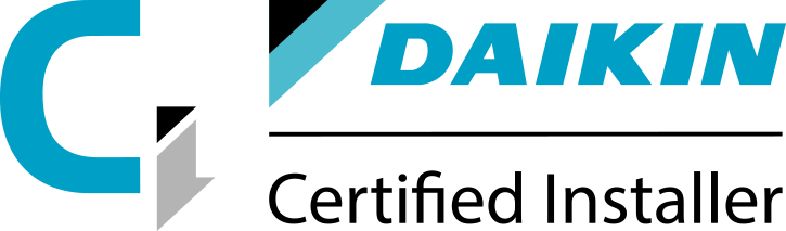 A daikin certified installer logo on a white background.