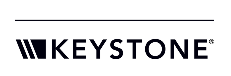 A black and white logo for keystone on a white background.