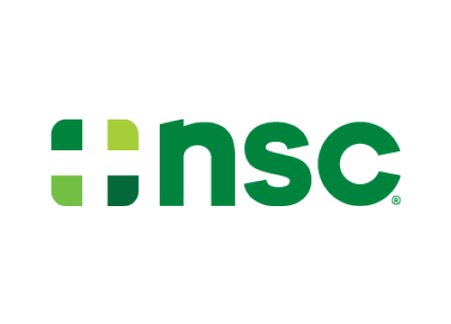 The nsc logo is green and white on a white background.