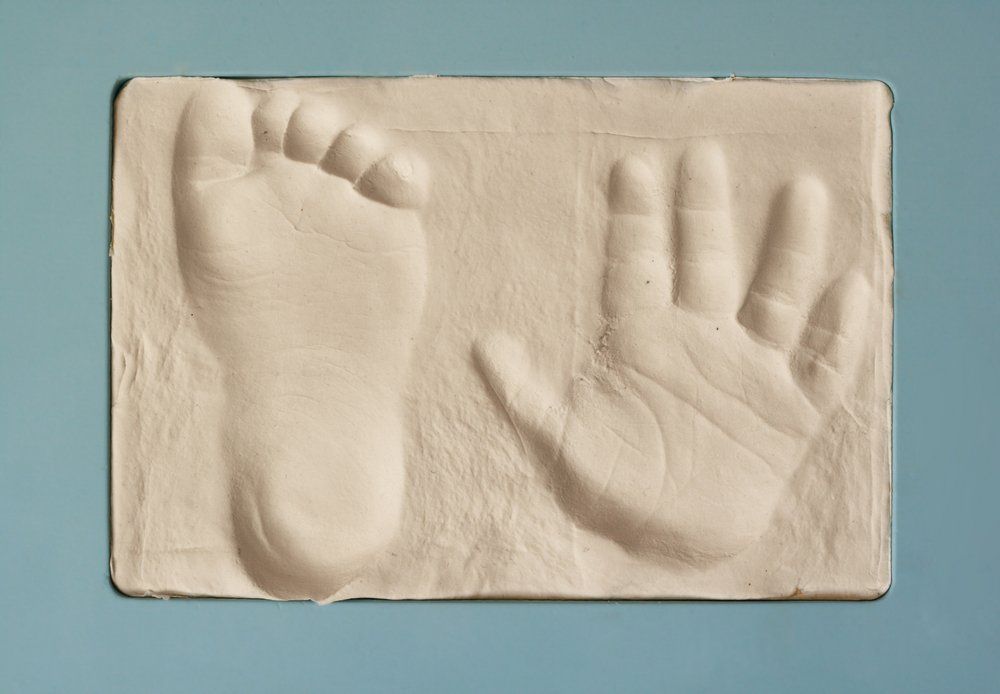 Baby Hand And Foot In Gypsum - Hand Casting in Albury, NSW