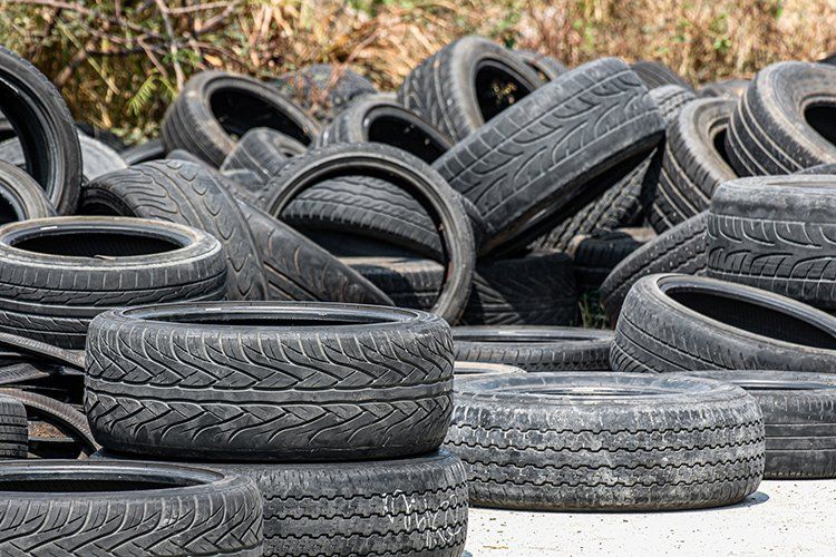 Pile of Old Car Tires on the Ground — Big Daddy Scrap Truck in Chicago Heights, IL