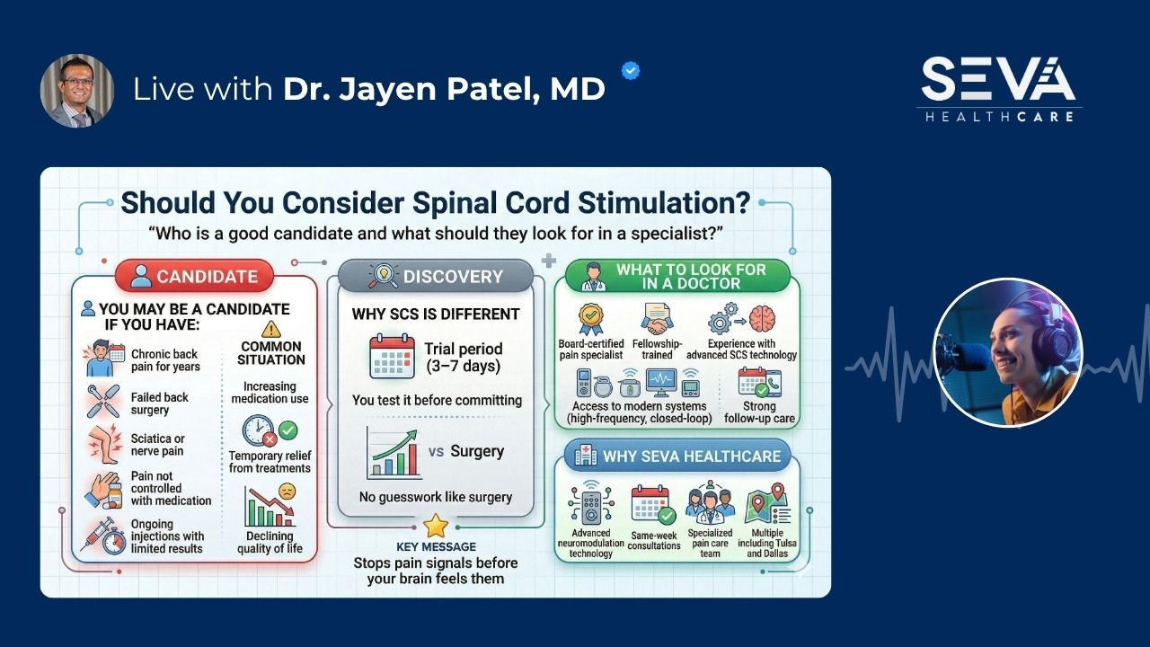 Dr. Jayen Patel SEVA Healthcare should you consider spinal cord stimulation