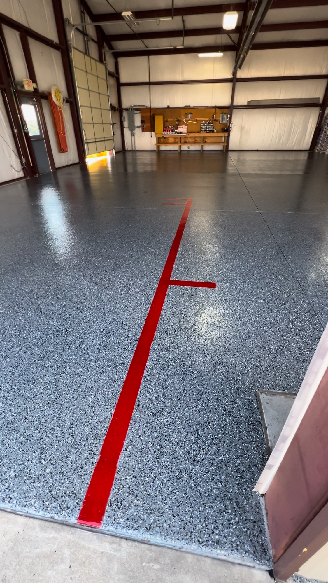 Commercial flake floor installation