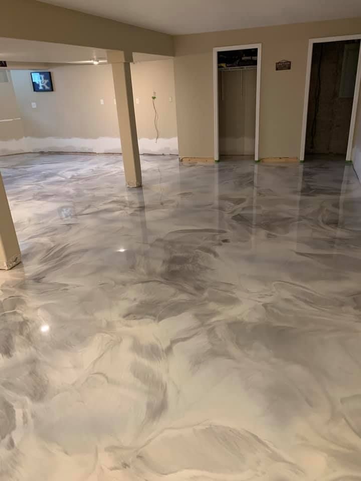 Metallic floor after