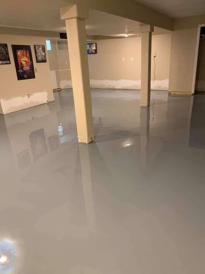 Metallic floor before