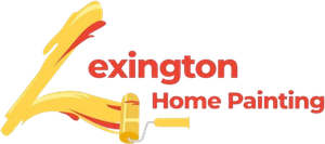 A logo for lexington home painting with a paint roller