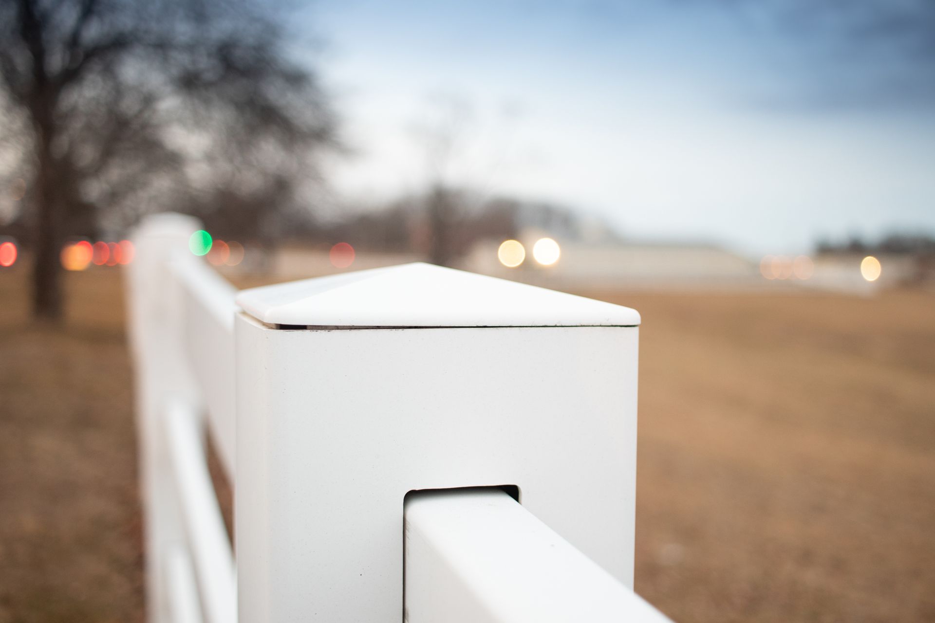 Blue corrugated paneling.