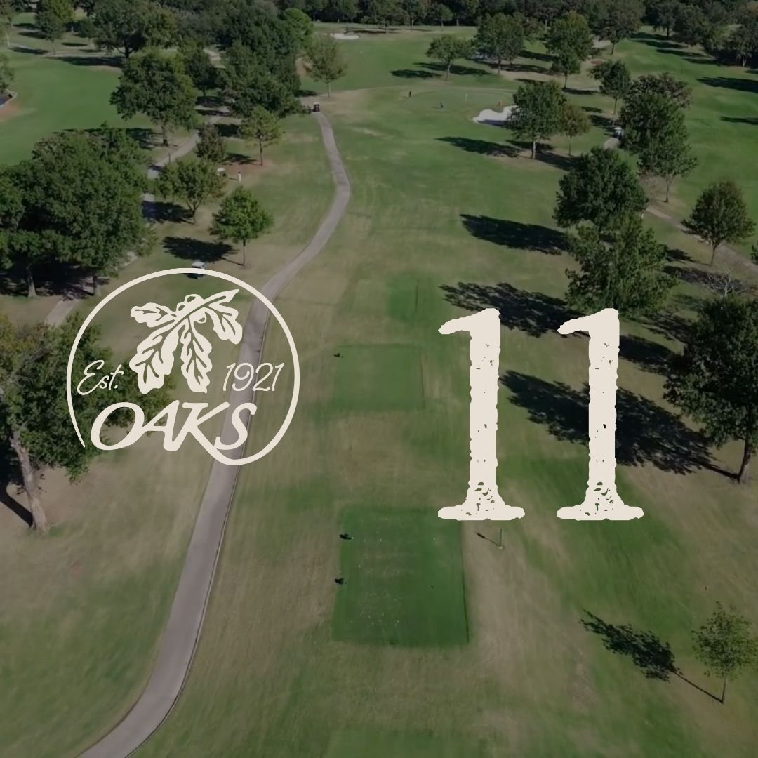 Aerial view of a golf course with the number 11 and an