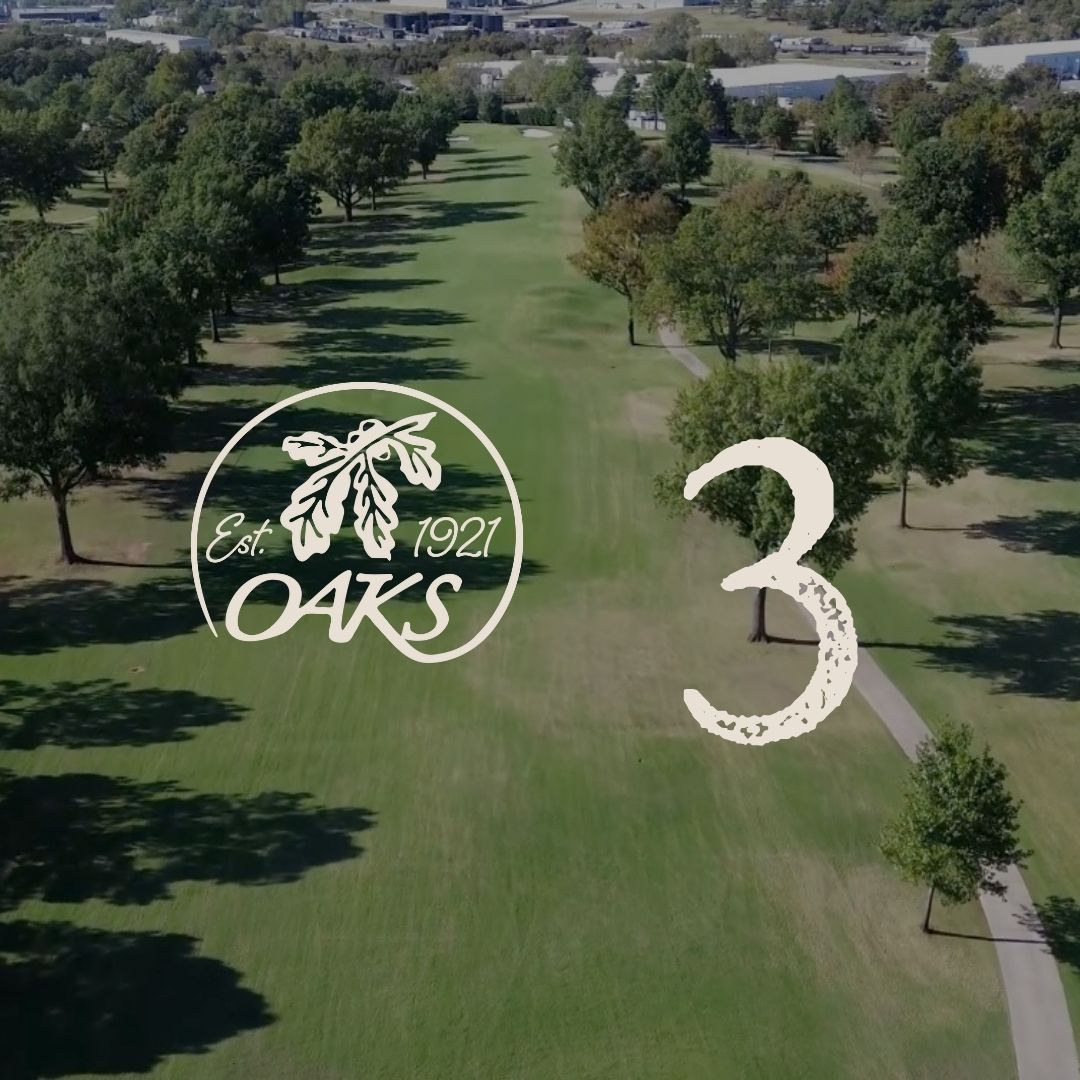 Aerial view of a golf course with the